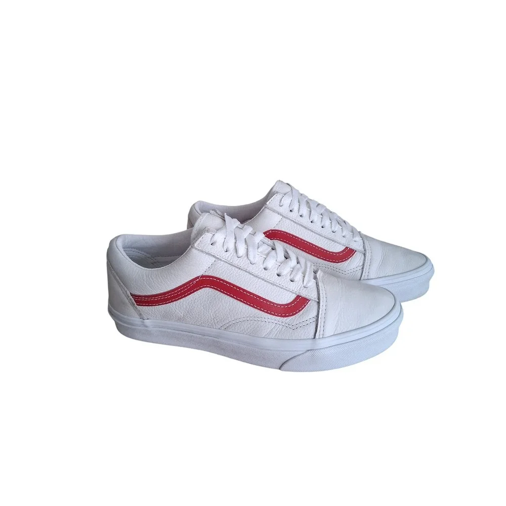 Vans Old Skool Leather Mens‎ size 7/ Women's 8.5 Skateboard Alternative Sneakers